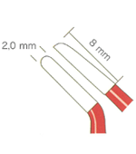 バイポーラフォーセプス NON-STICK red アングル（マーチン） 先端2.0mm、8mm
