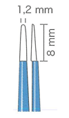 バイポーラフォーセプス　ストレート絶縁型（マーチン） 先端1.2mm、8mm